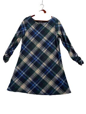 J H Jessica Howard Women's Plaid Long-Sleeve Super-Soft Lined Large Dress